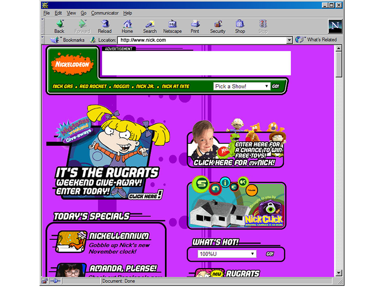 Nickelodeon Website 1990s