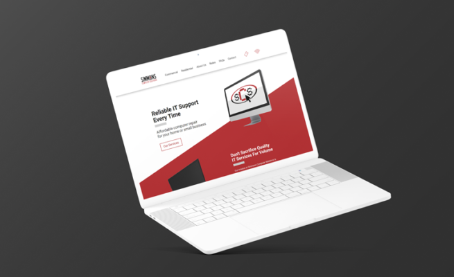 laptop it support website design richmond va mockup